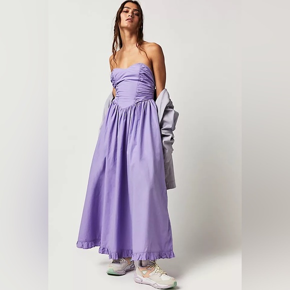 𝓯𝓹 Free People ~ Cohen Poplin Dress in Purple - Picture 9 of 17